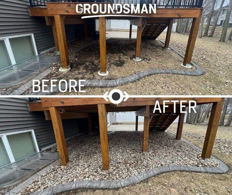 Backyard Under-Deck Landscaping Transformation image